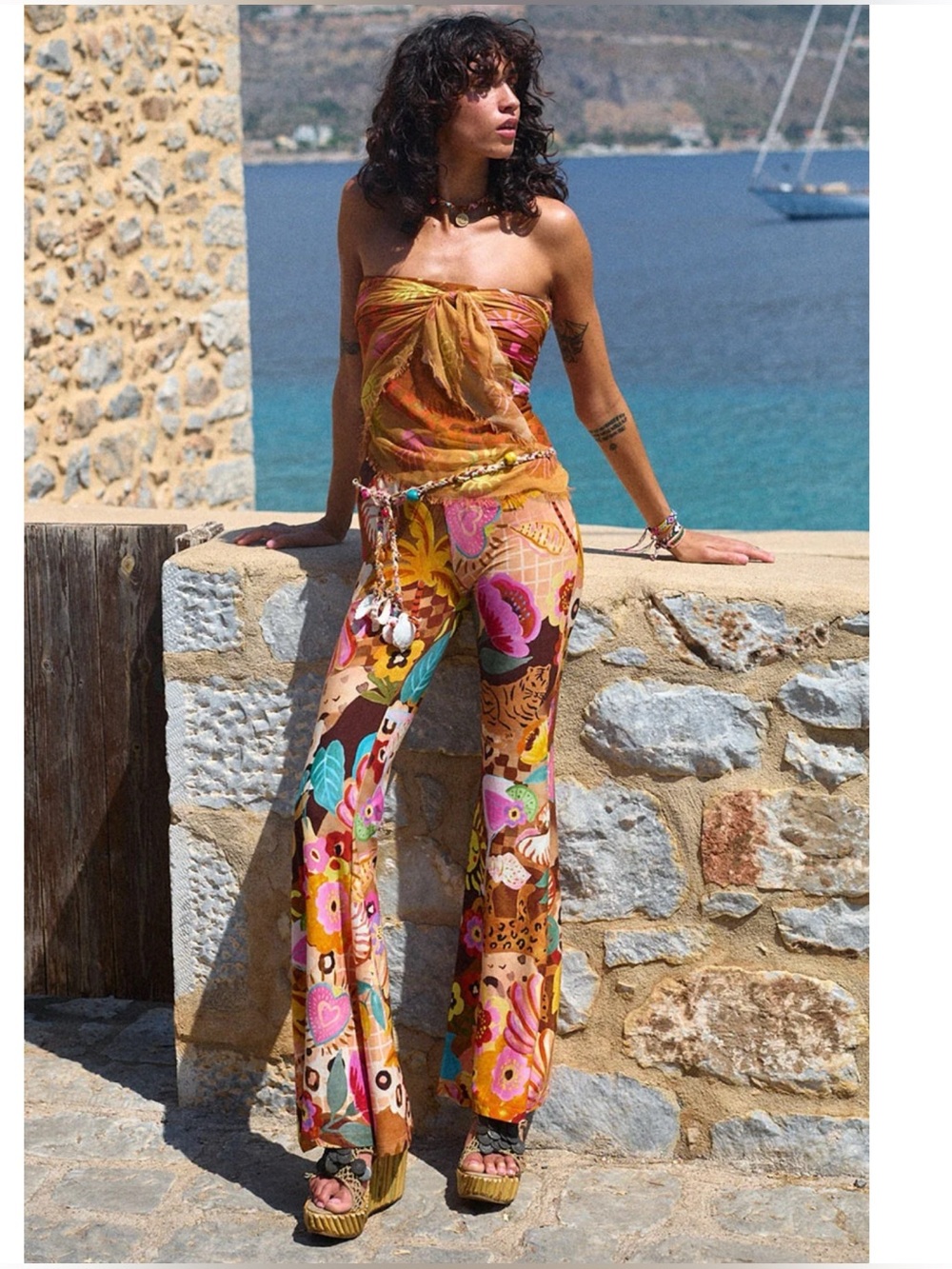 SPELL & Gypsy Collective Birth of Venus Bell Botton Carmel S $165
